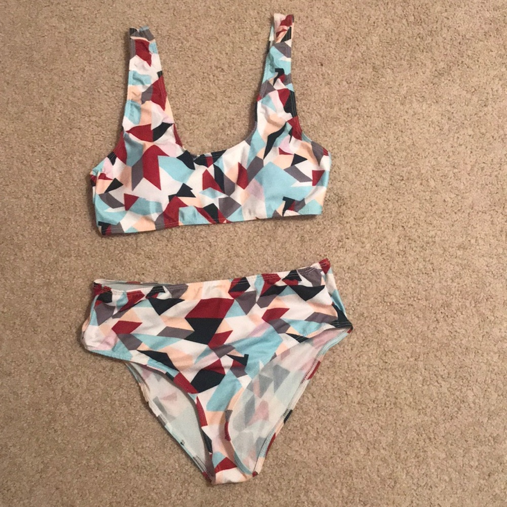 High waist geo pattern bikini M